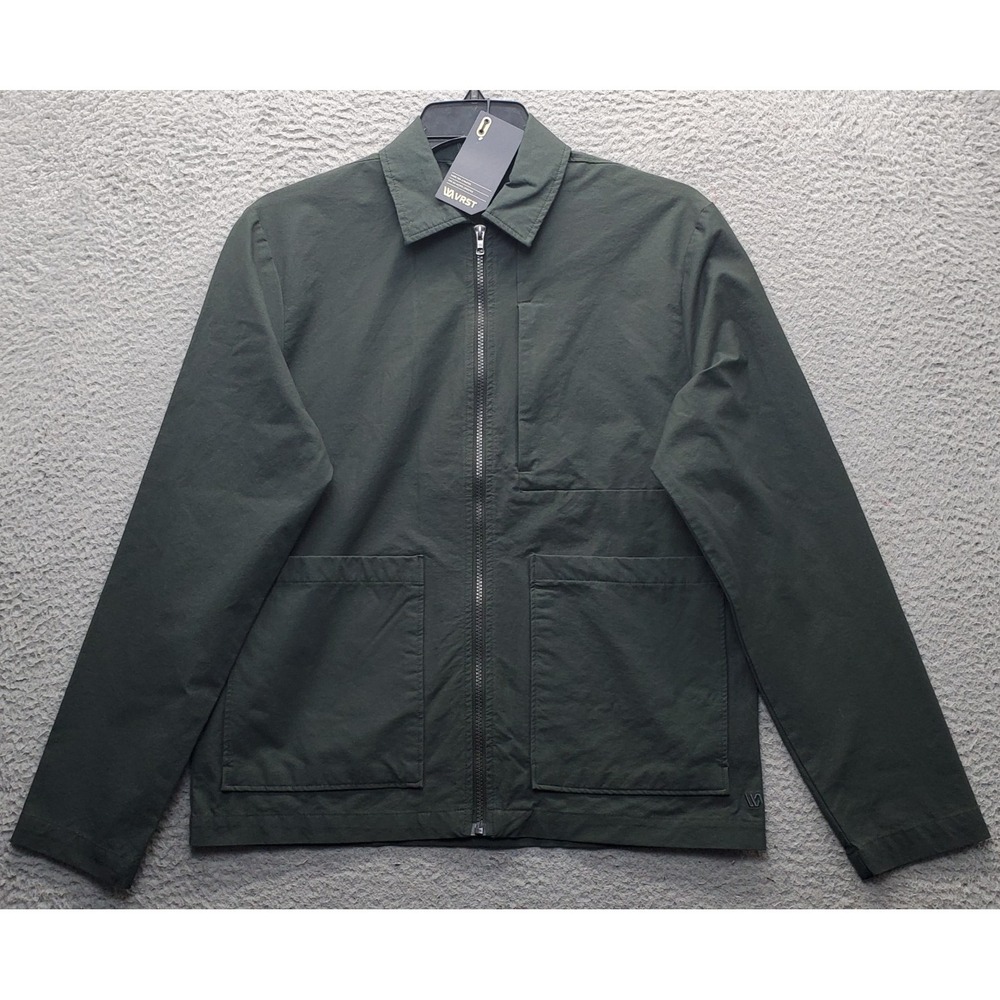 VRST Active Chore Jacket Mens Small Olive Shadow Canvas Stretch Full Zip UPF 50+